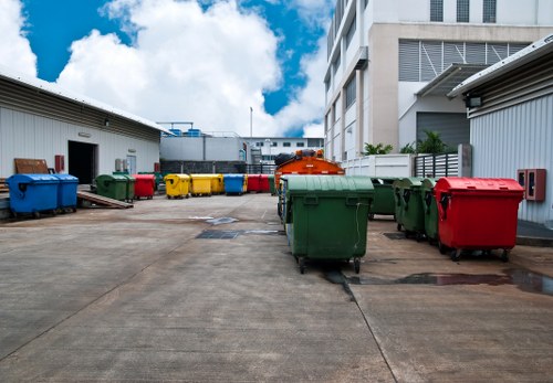 Team inspecting a commercial waste storage area